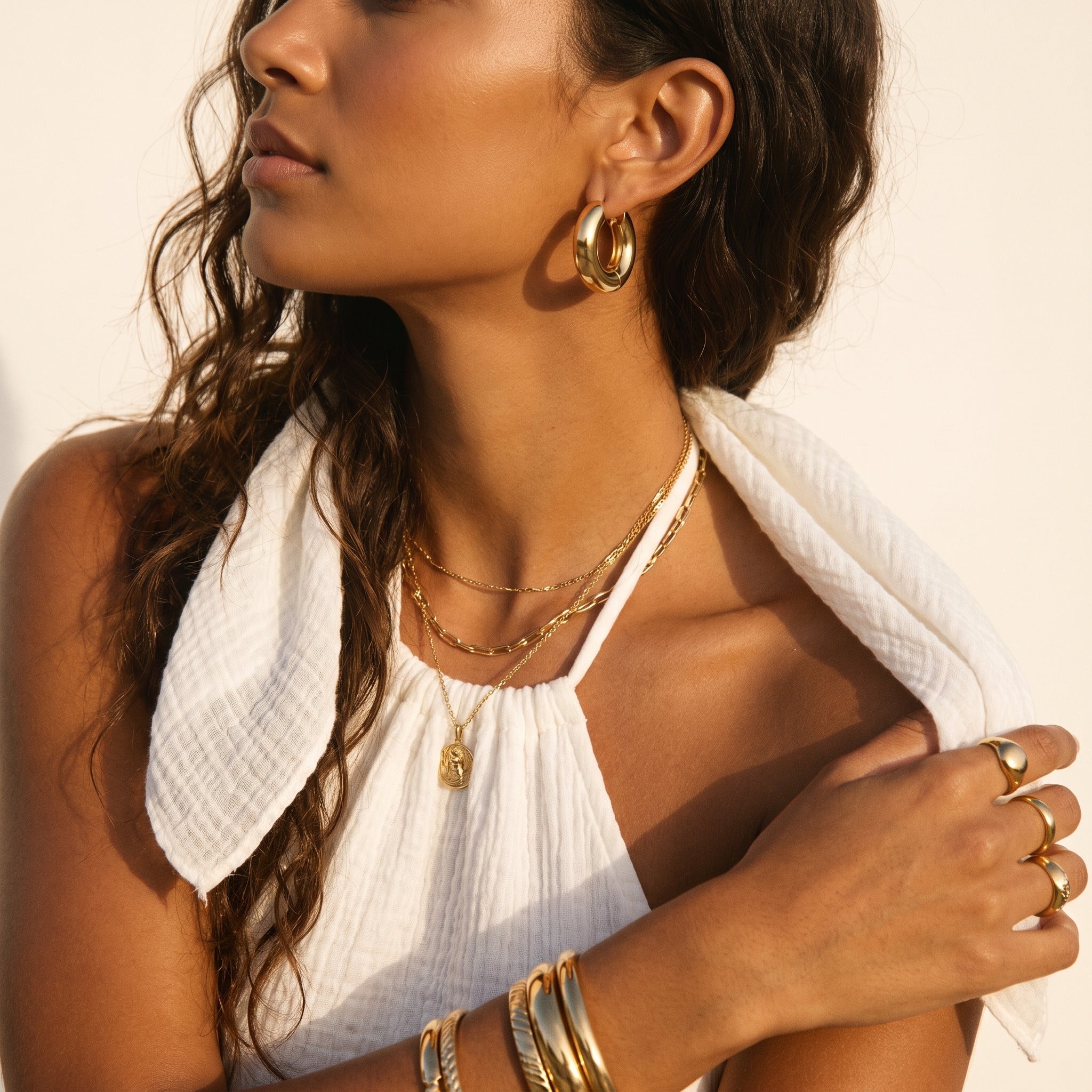 Gold hoop earrings — Glam by Layal