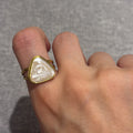 Gold Mother-of-Pearl Triangle Ring
