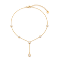 Gold Crystal Lariat Necklace