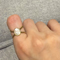 Gold Mother-of-Pearl Oval Ring