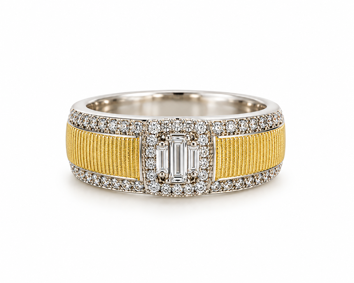 Two-Tone Baguette Ring