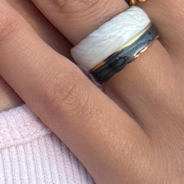 Black & White Resin Ring