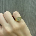 Gold Pave Disc Ring