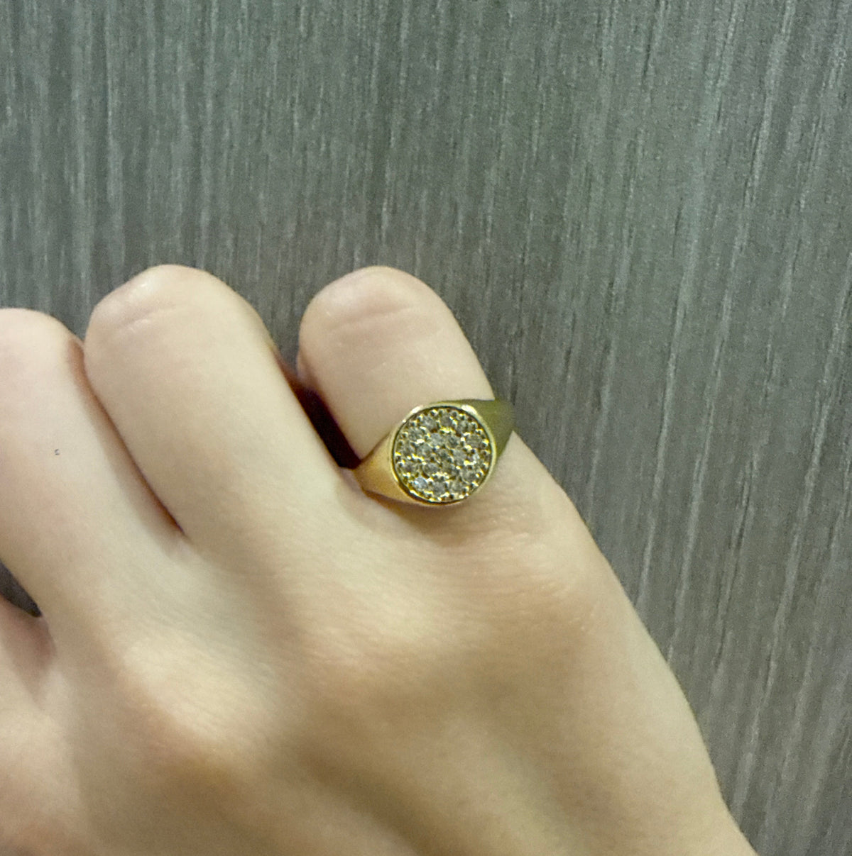 Gold Pave Disc Ring