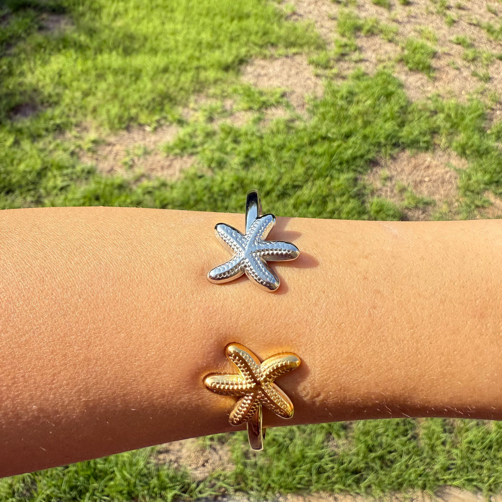 Gold & Silver Starfish Bangle