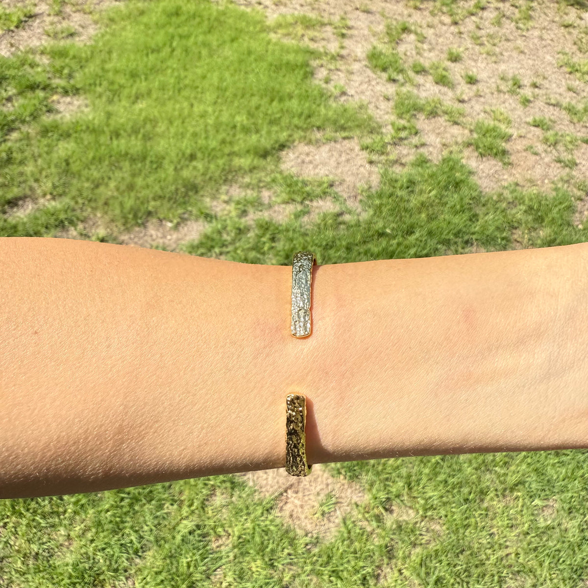 Gold Zigzag Pavé Bangle