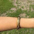 Gold Hammered Pavé Bangle