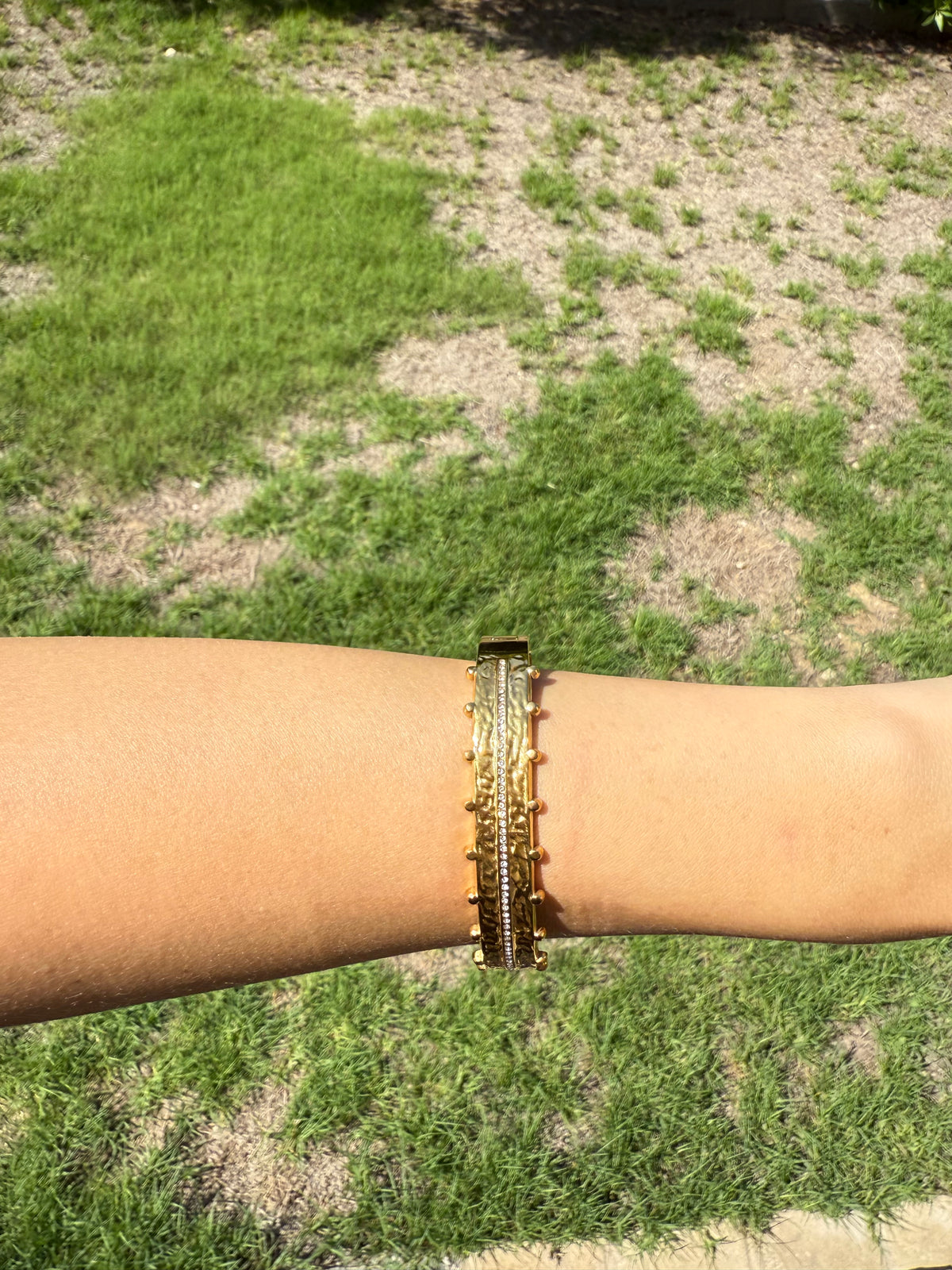 Gold Crown Bangle