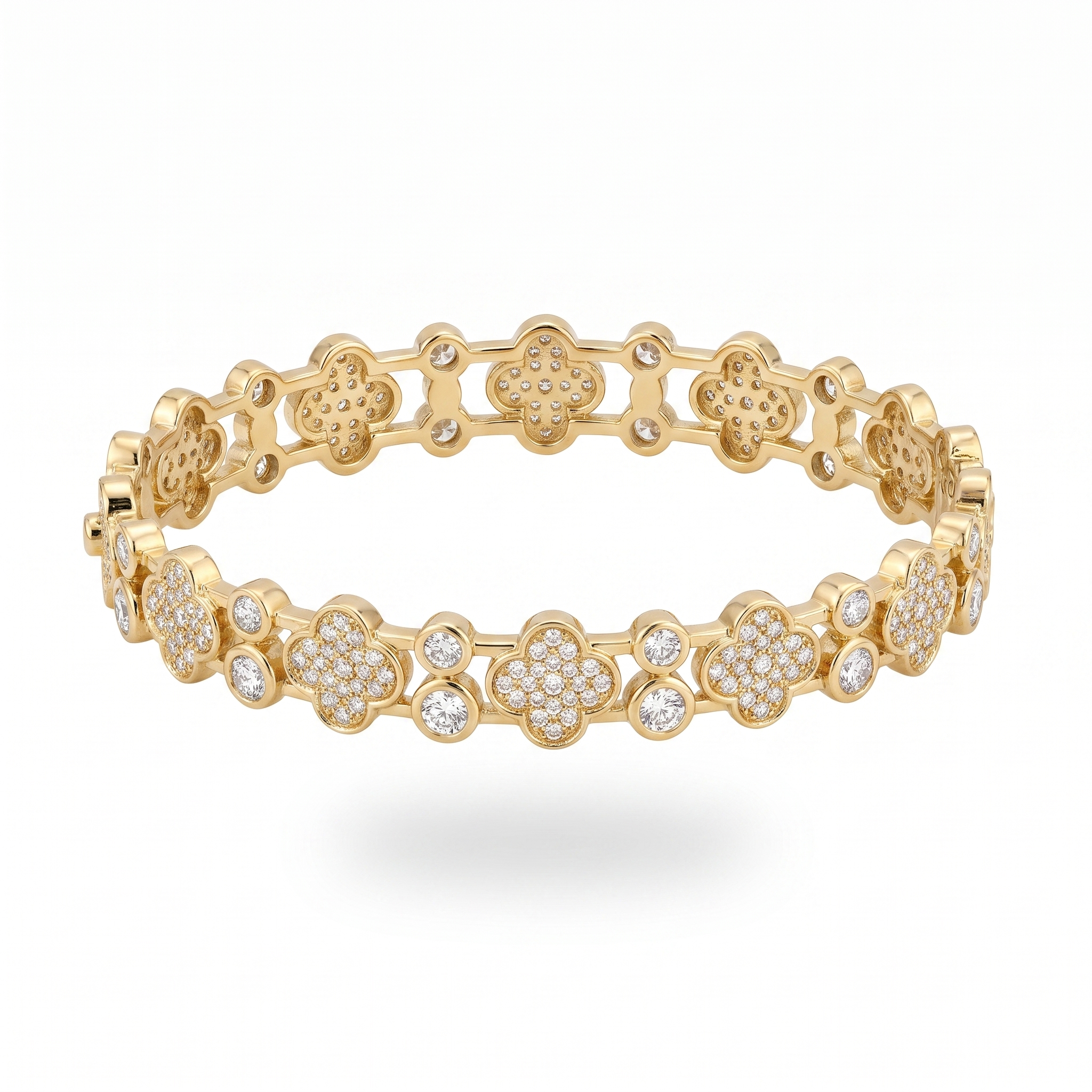 Gold Clover Bangle
