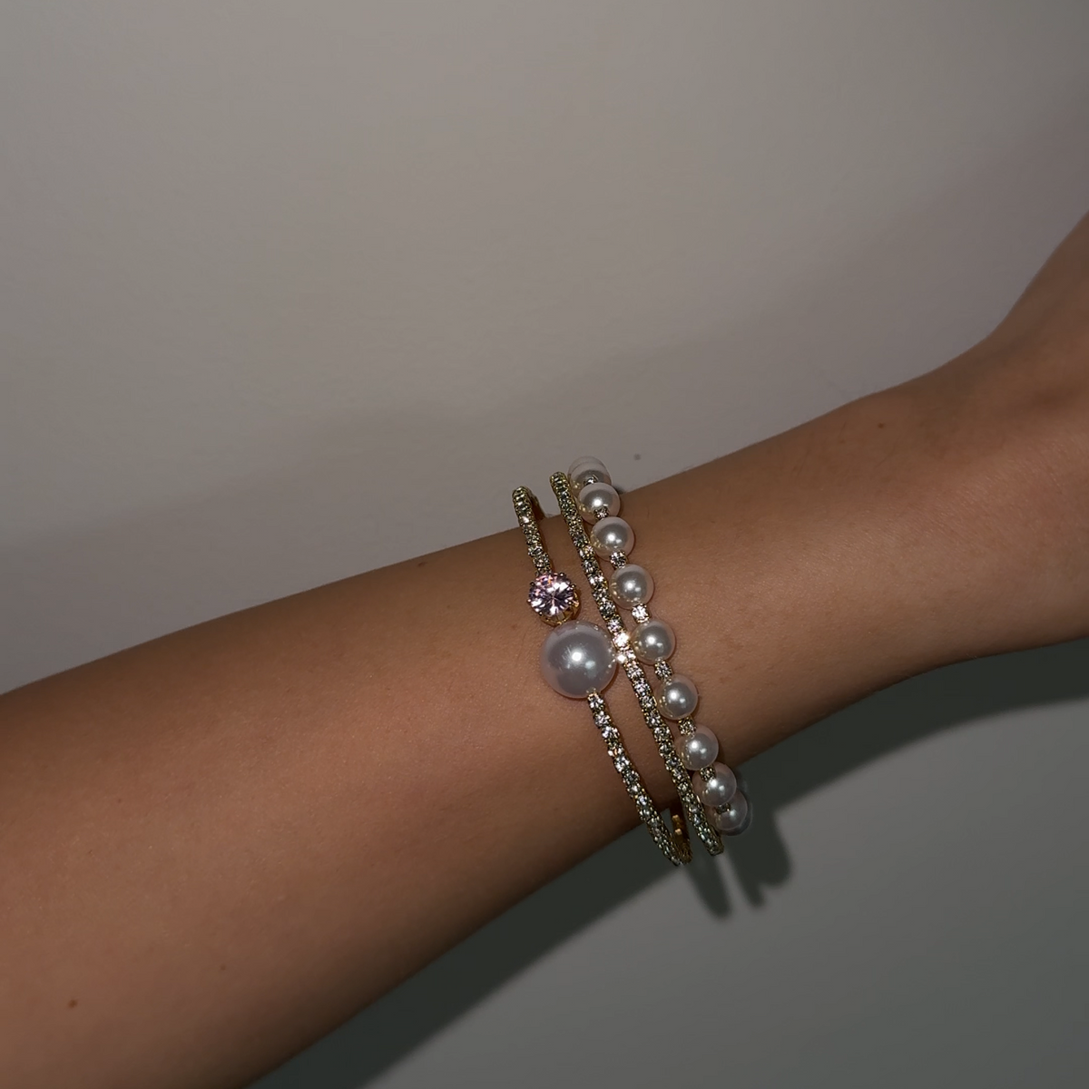 Pearl & Crystal Wrap Bracelet