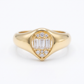 Gold Heart Signet Ring — studio picture