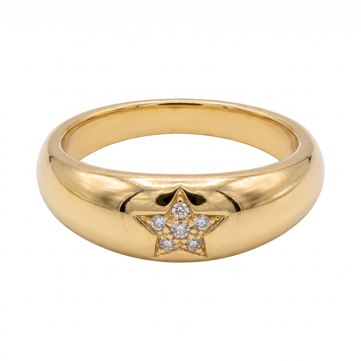 Gold Star Dome Ring — studio picture