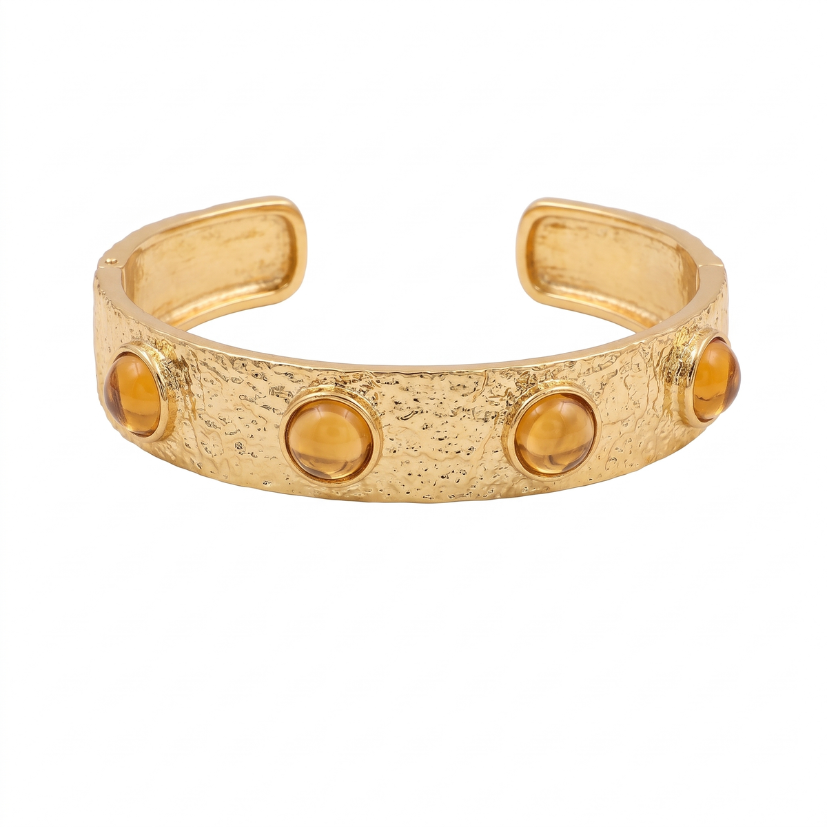 Gold Amber Stone Cuff — studio picture