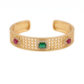 Gold Emerald & Ruby Cuff — studio picture
