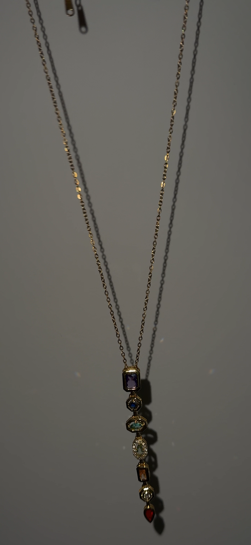 Gold Jewel Drop Necklace