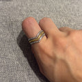 Two-Tone Chevron Stack Ring