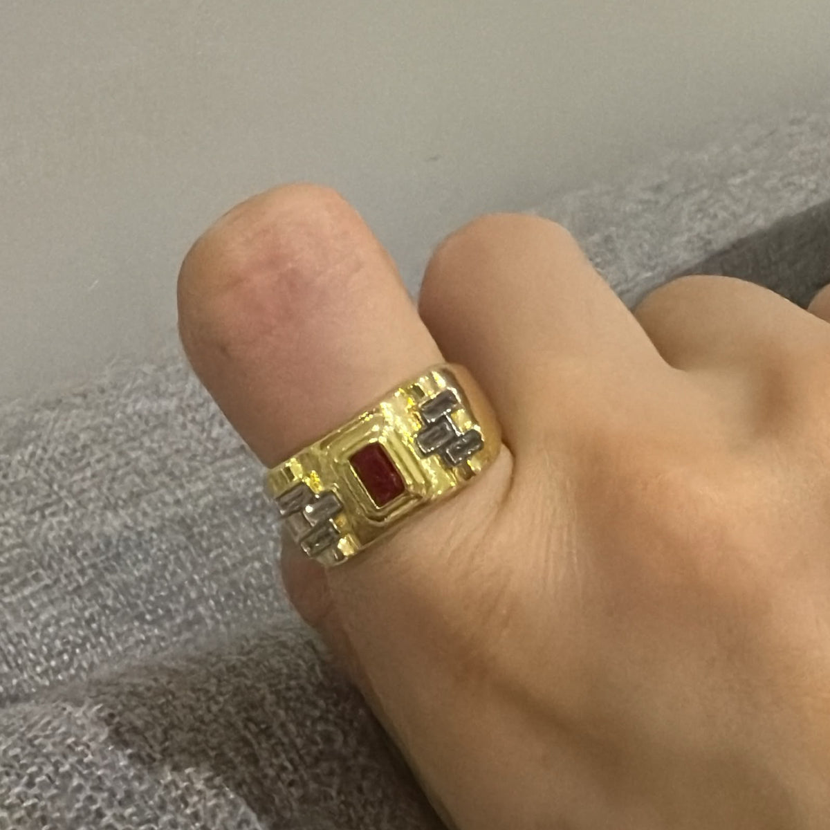 Gold Ruby Signet Ring