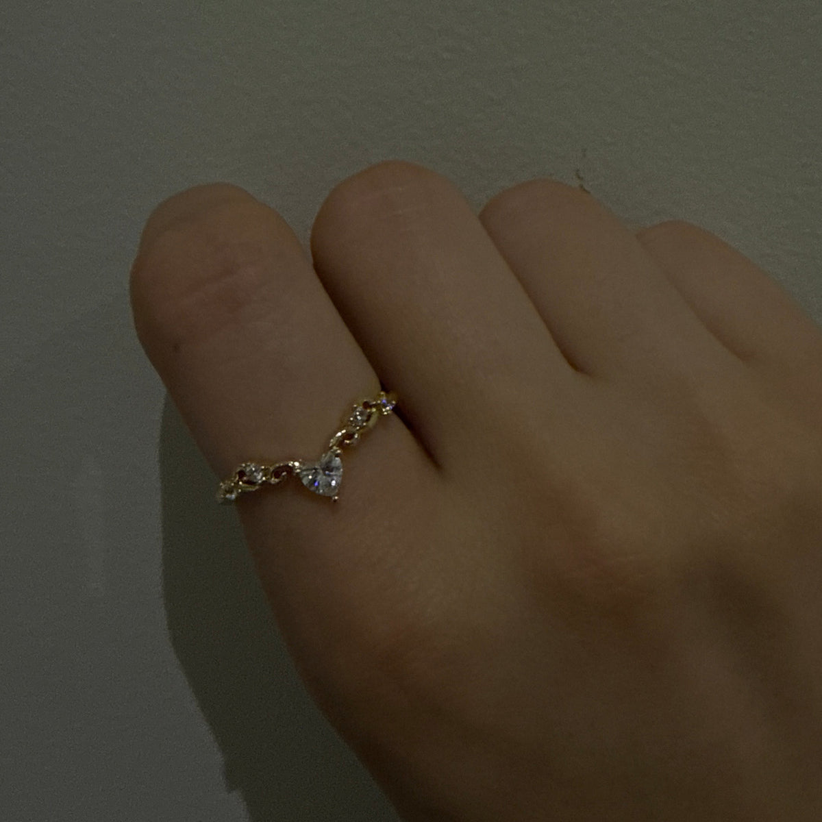 Crystal Heart Ring