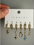 Gold Pearl & Star Huggie Piercing Set