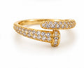 Gold Pave Crossover Ring