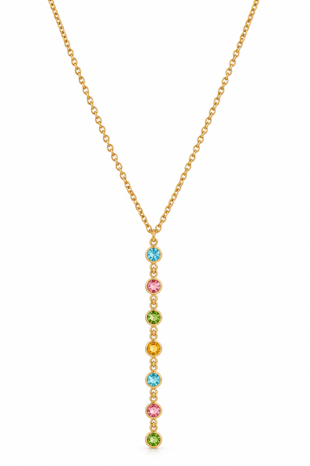Rainbow Crystal Drop Necklace