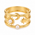 Gold Celestial Pearl Ring