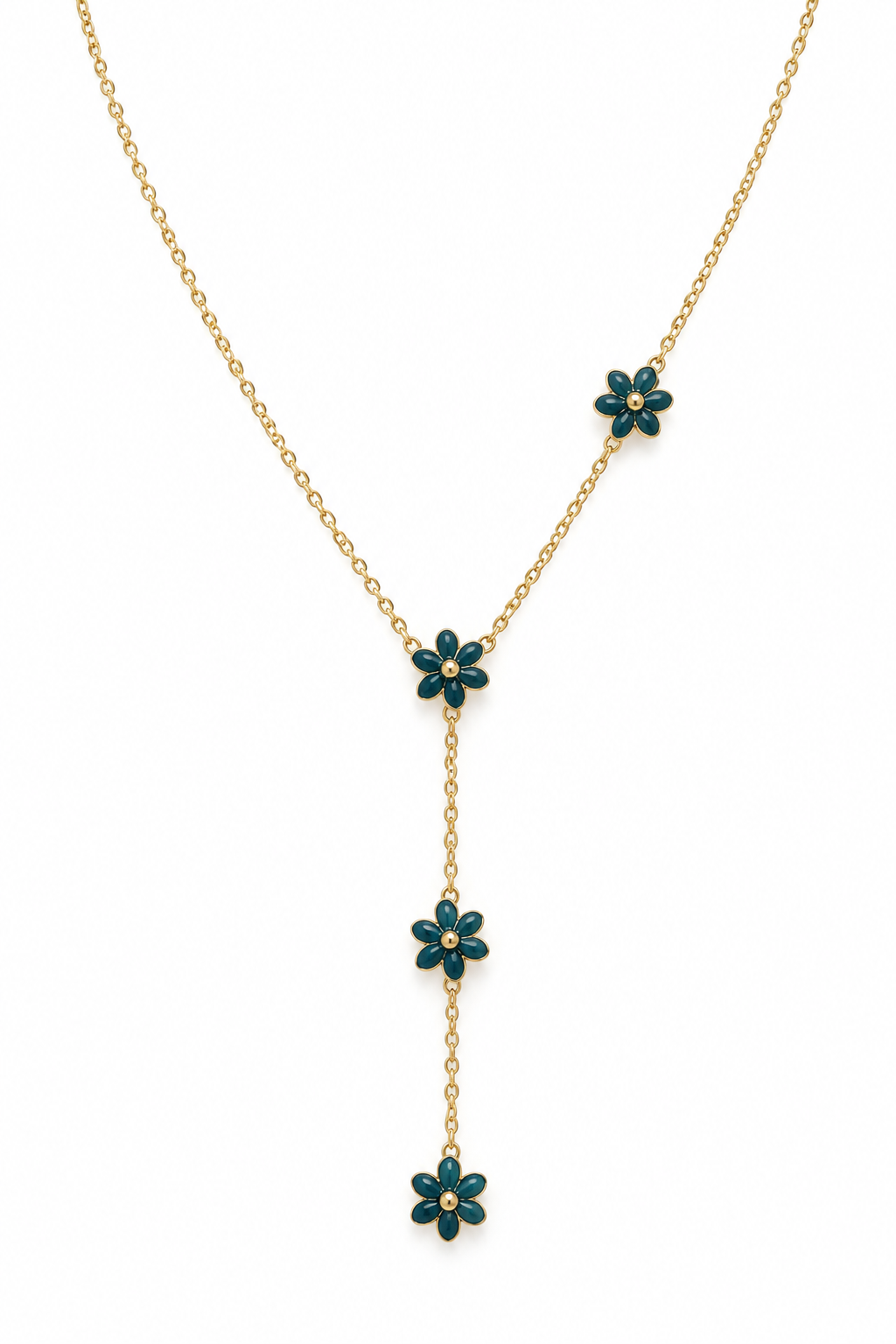 Turquoise Flower Lariat