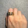 Gold Multicolor Stone Band Ring