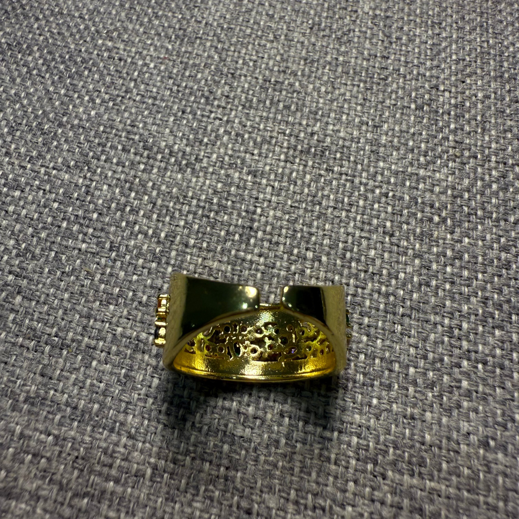 Gold Multicolor Stone Band Ring