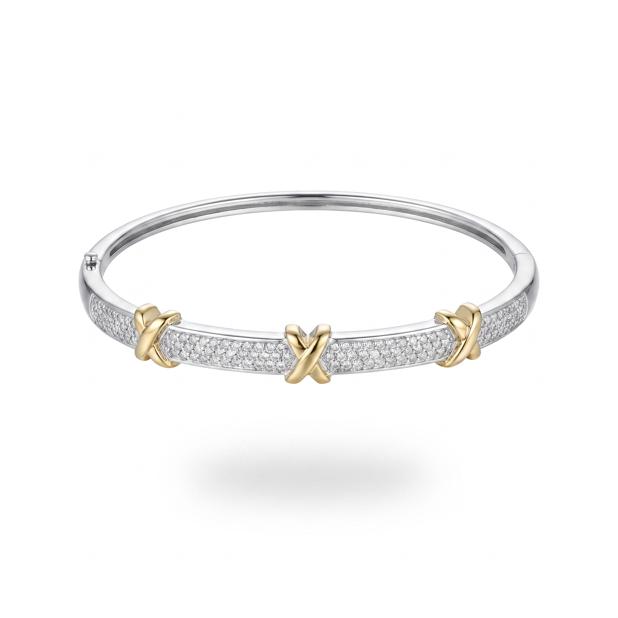 Two-Tone Crystal Bangle
