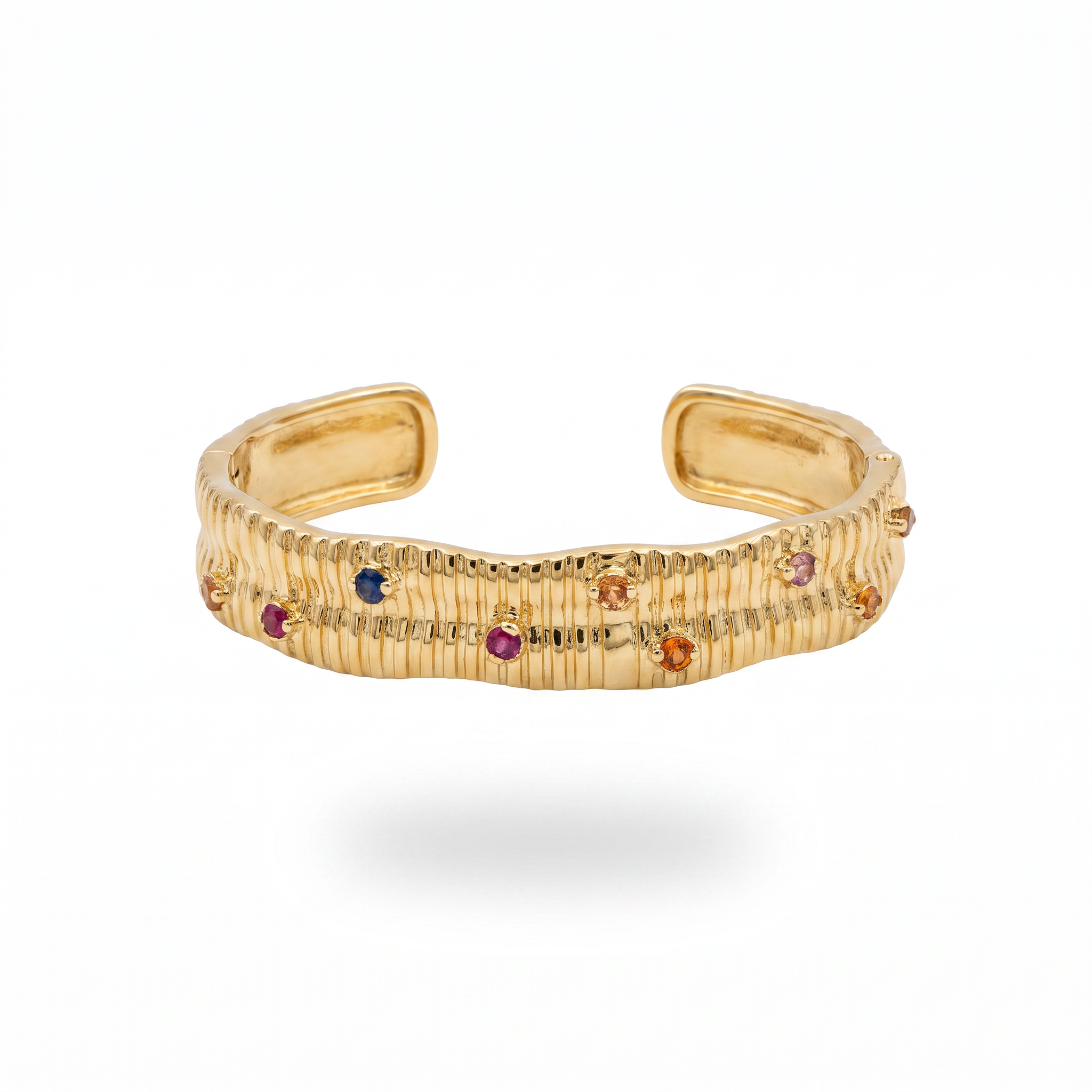 Gold Ribbed Rainbow Cuff