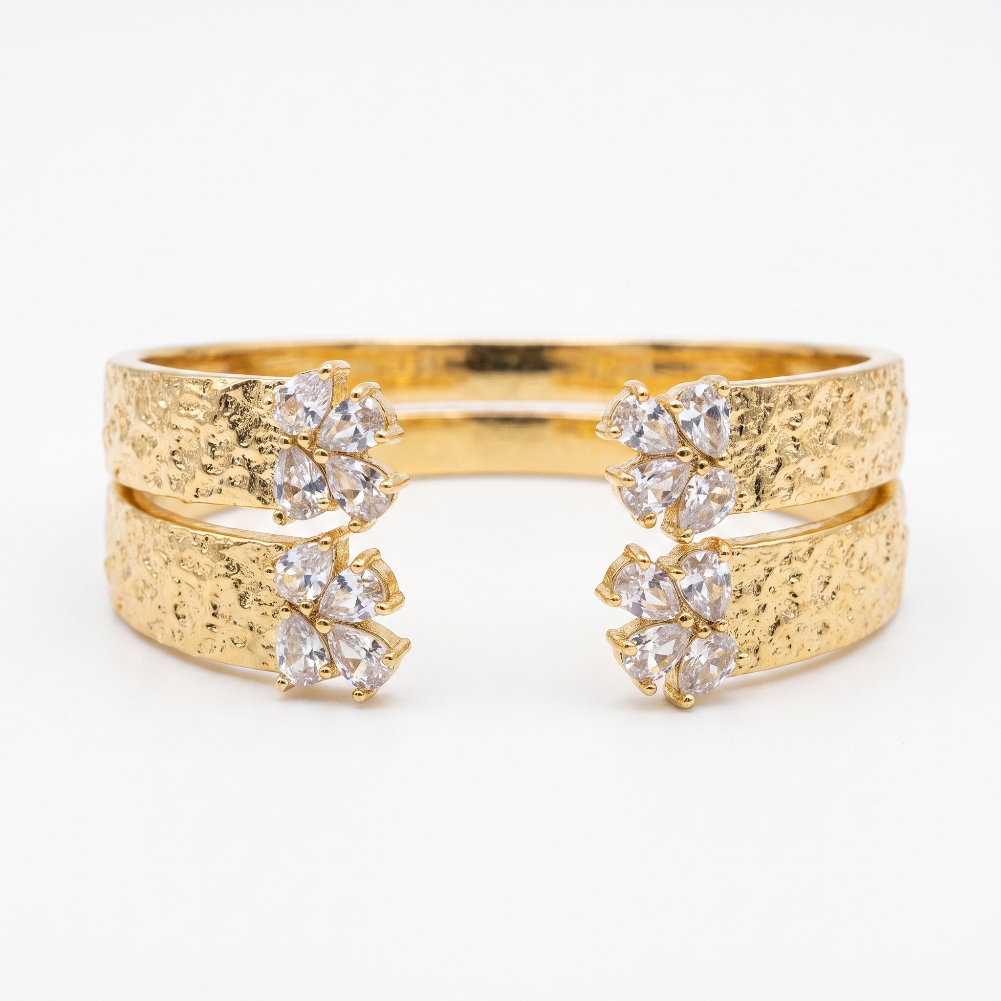 Gold Crystal Leaf Cuff