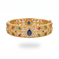 Gold Sapphire Statement Bangle