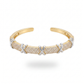 Two-Tone Pavé X Cuff