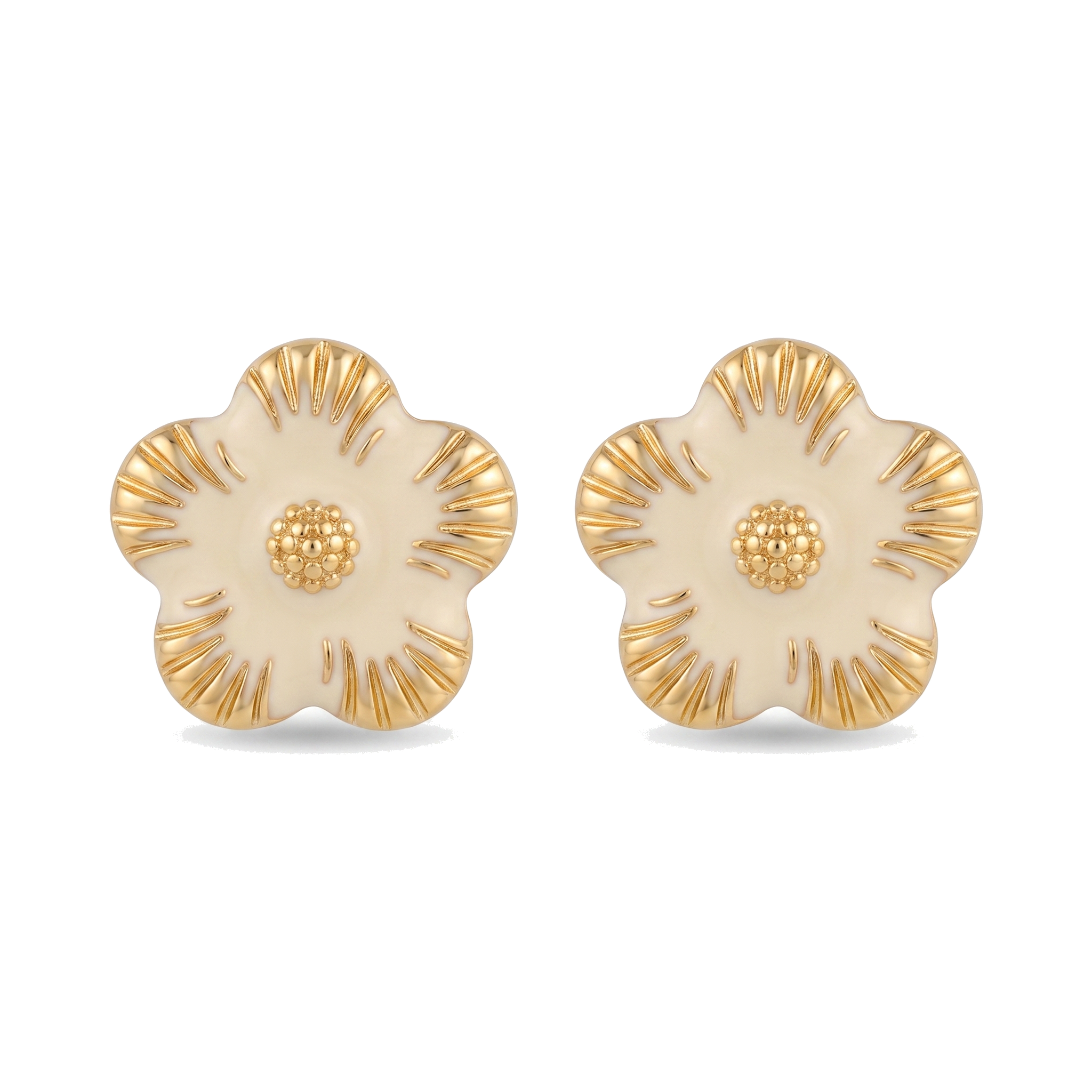 Cream Flower Studs — Glam by Layal