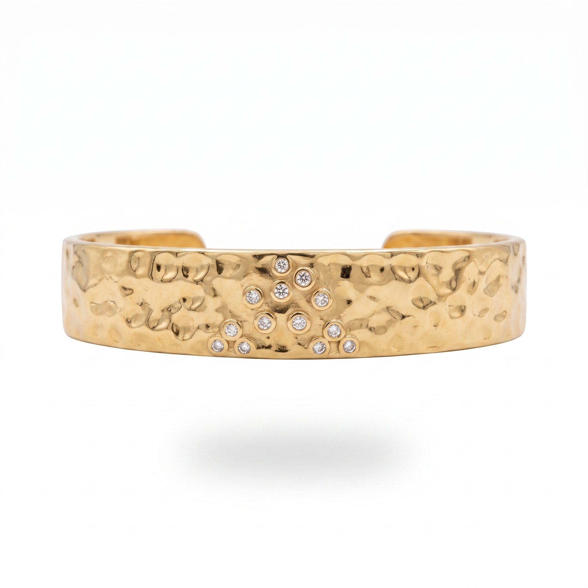Gold Hammered Star Cuff