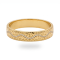 Gold Hammered Pavé Bangle