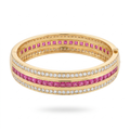 Gold Ruby Pavé Bangle