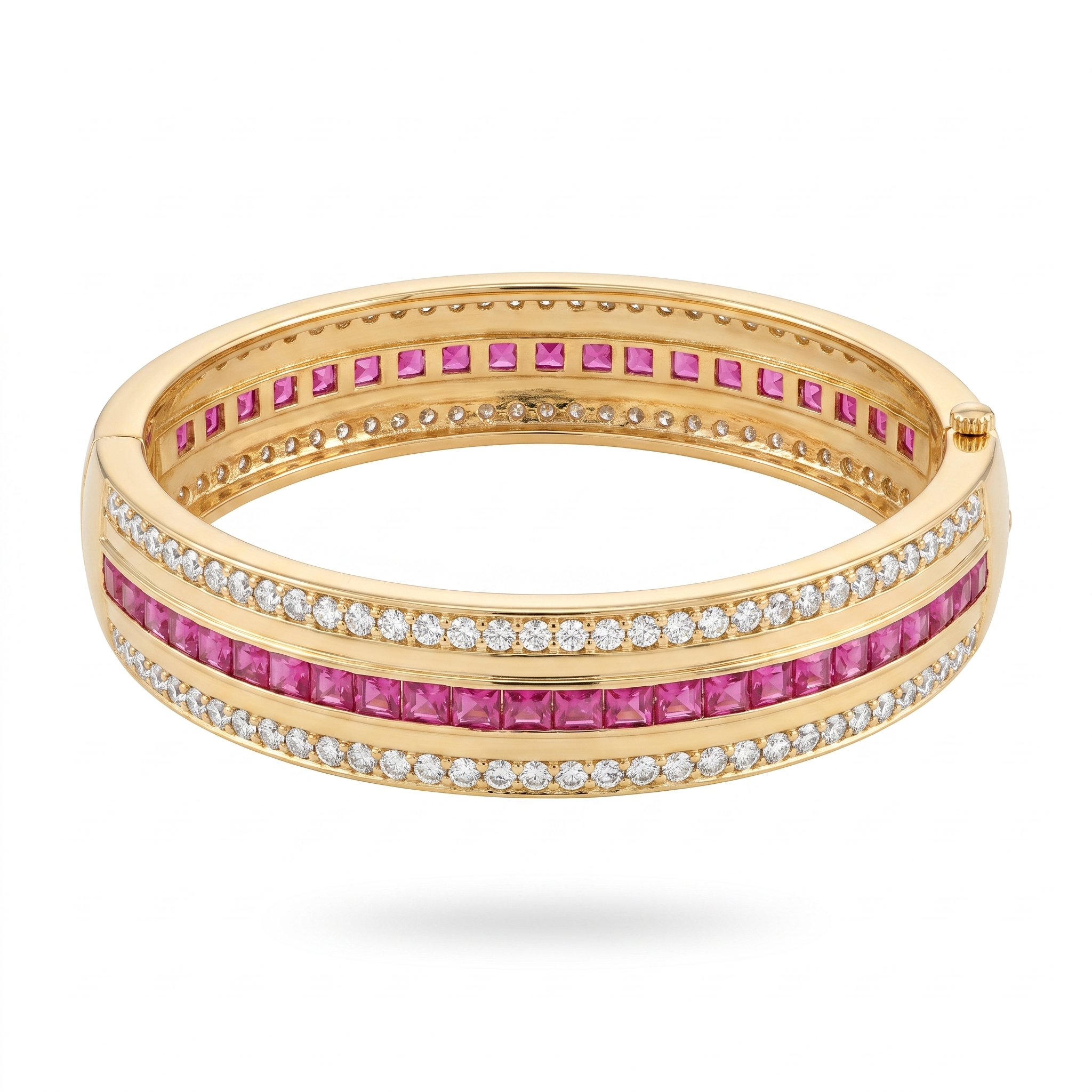 Gold Ruby Pavé Bangle