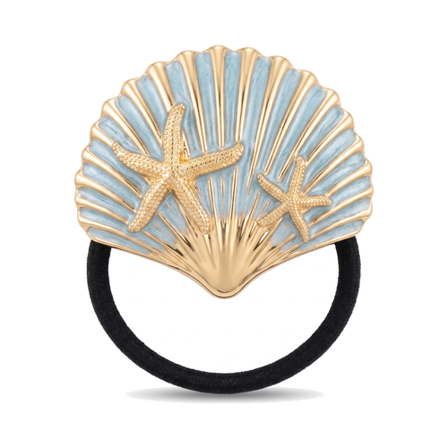 Blue Shell Hair Tie