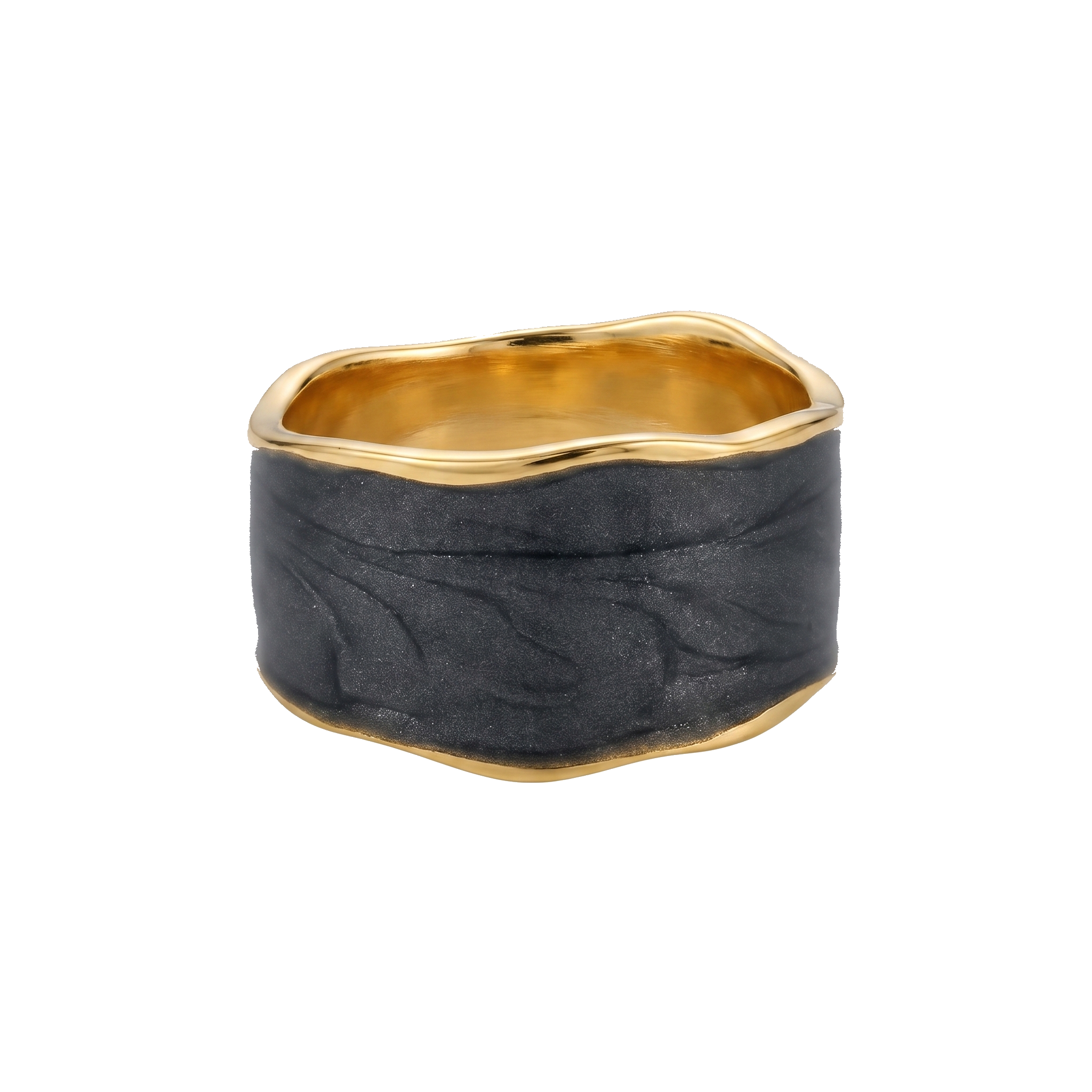 Black Wave Band Ring