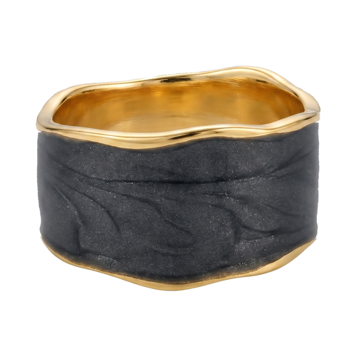 Black Wave Band Ring