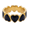 Navy Heart Band Ring
