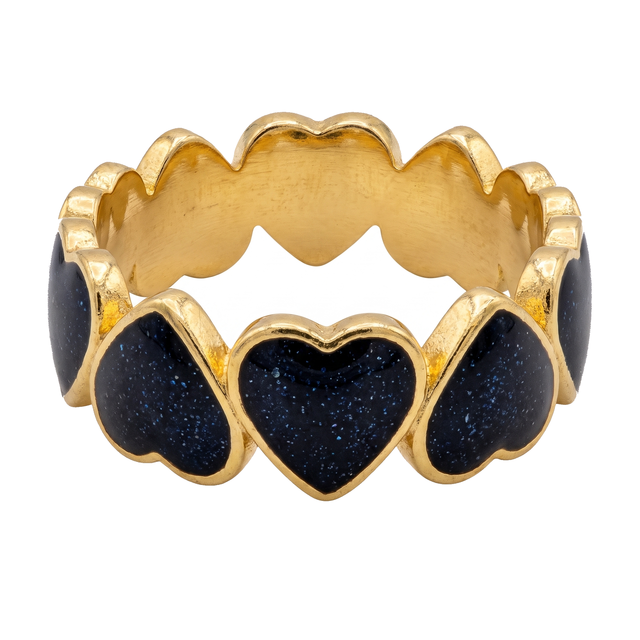 Navy Heart Band Ring