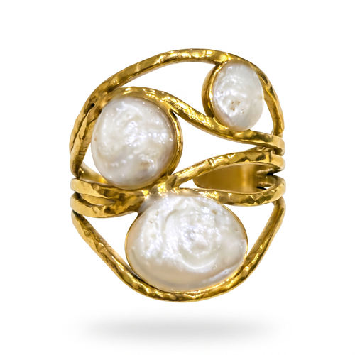 Baroque Pearl Openwork Ring