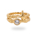 Gold Starfish Crystal Ring