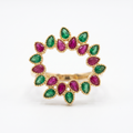 Ruby & Emerald Halo Ring
