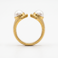 Gold Twin Pearl Ring