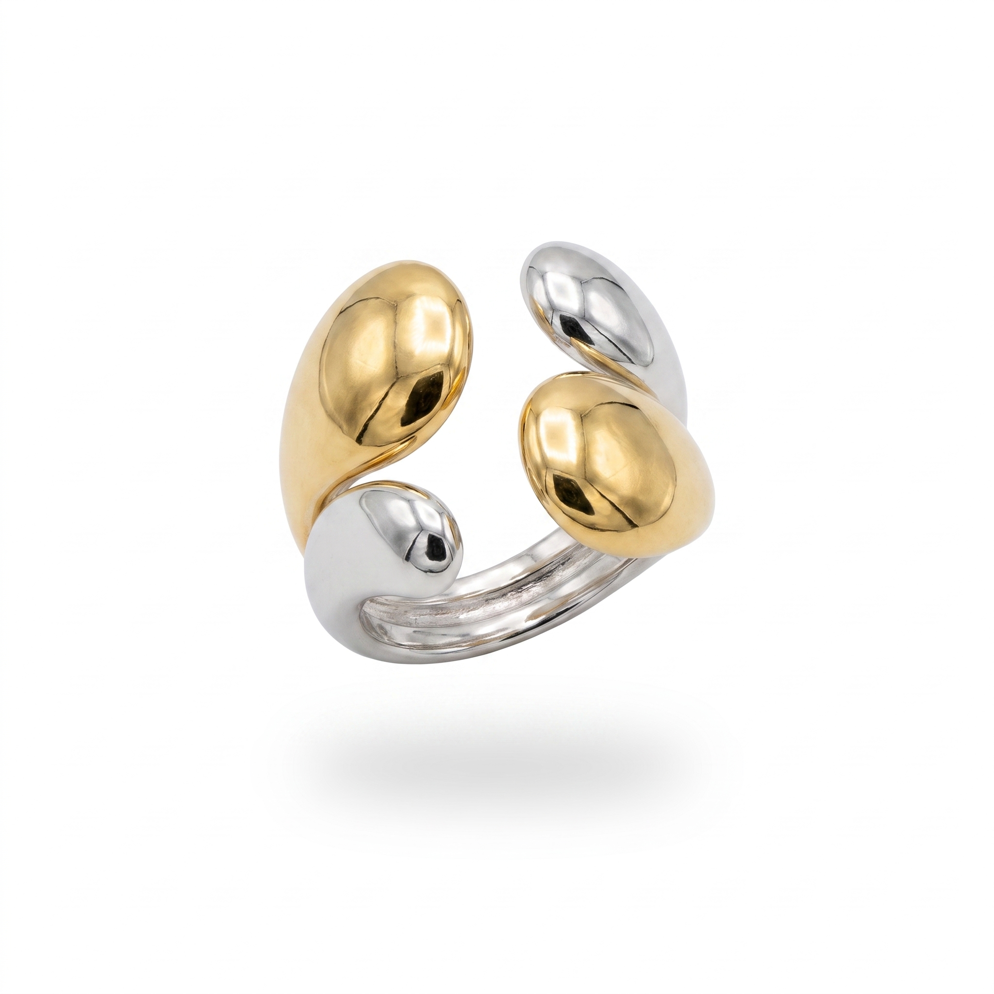 Two-Tone Teardrop Ring