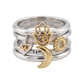Silver Charm Ring Stack